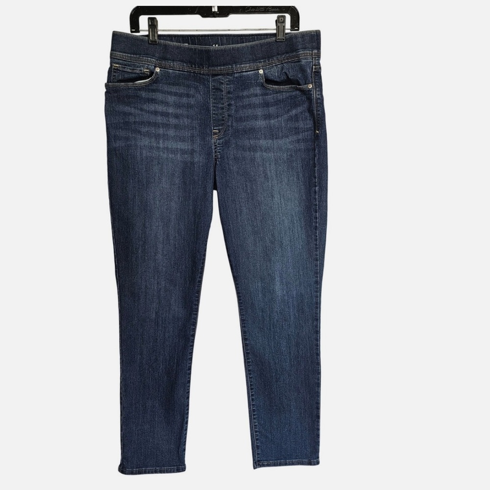 Levi's Pull On Knit Denim Jegging Dark Wash Jeans Women's Size 14 Comfort Fit